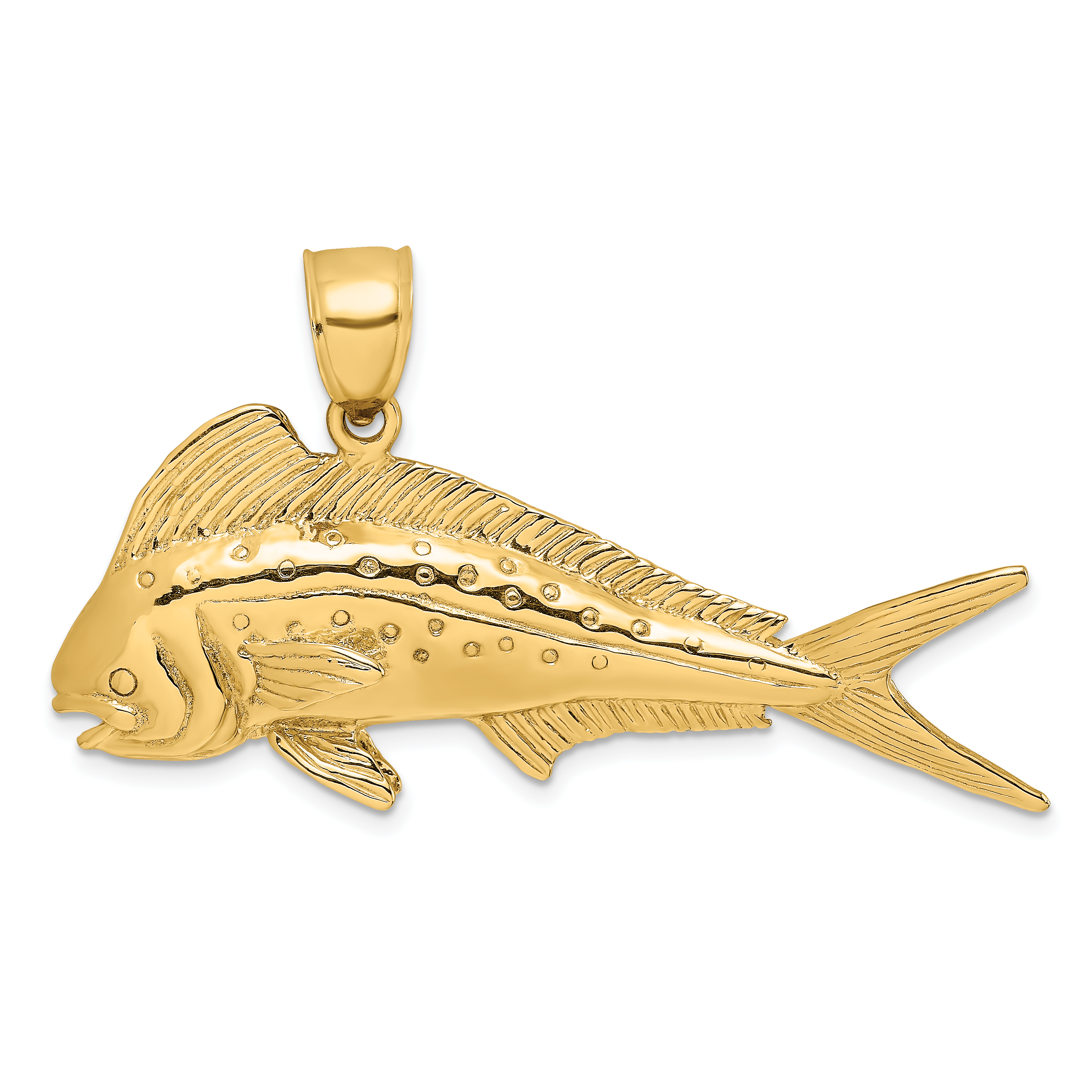 14K 3-D Female Dorado (Mahi-Mahi) Charm (K8016)