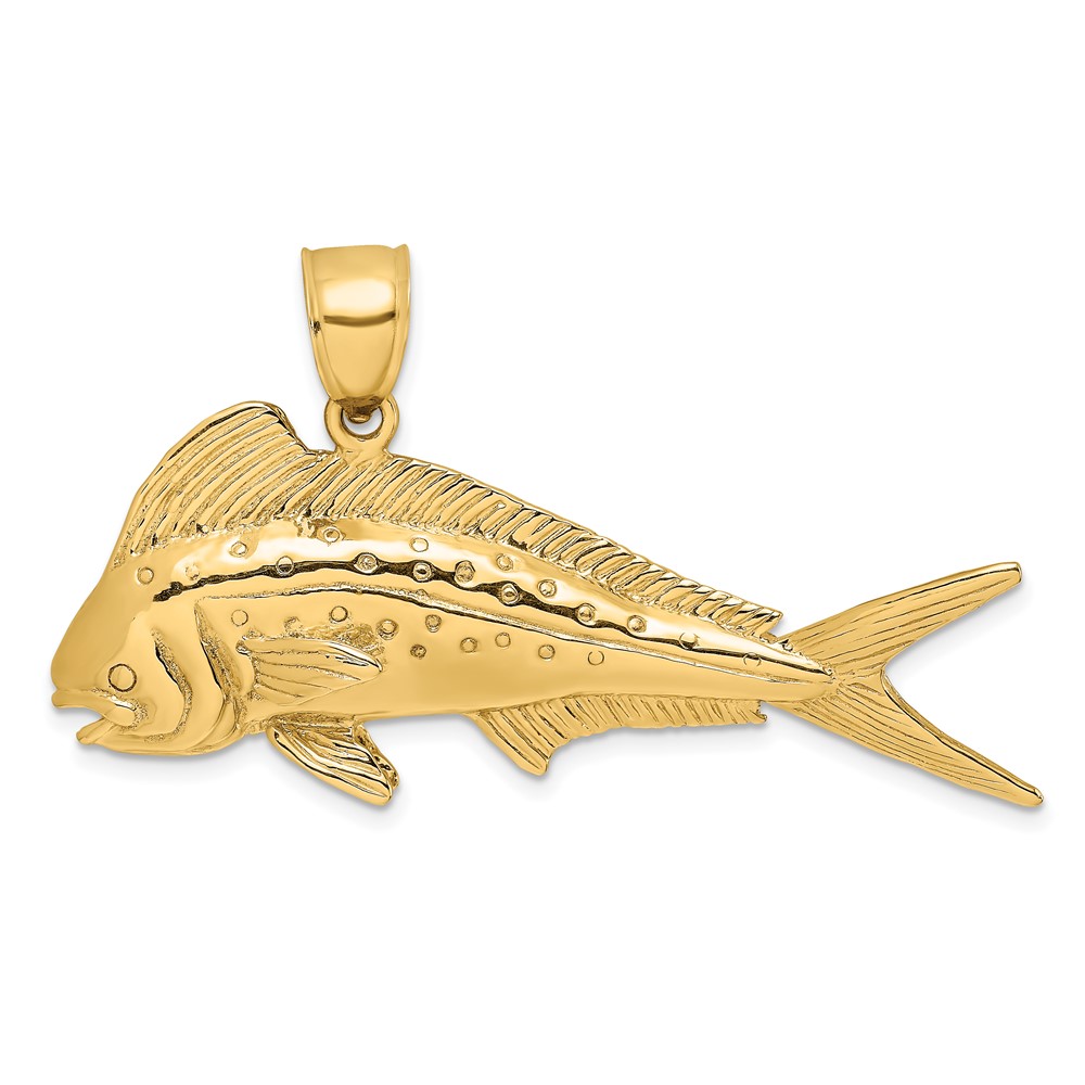 14K 3-D Female Dorado (Mahi-Mahi) Charm (K8016)