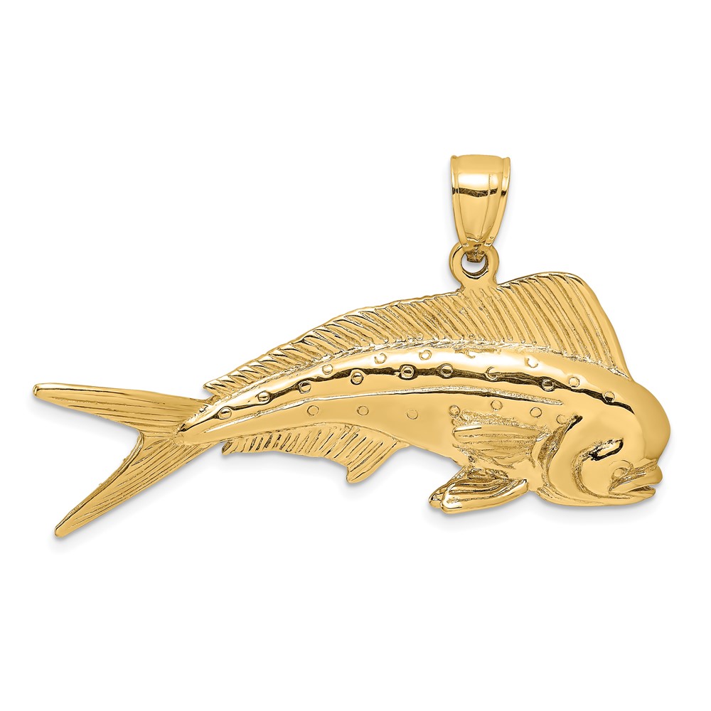 14K 3-D Male Dorado (Mahi-Mahi) Charm (K8017)