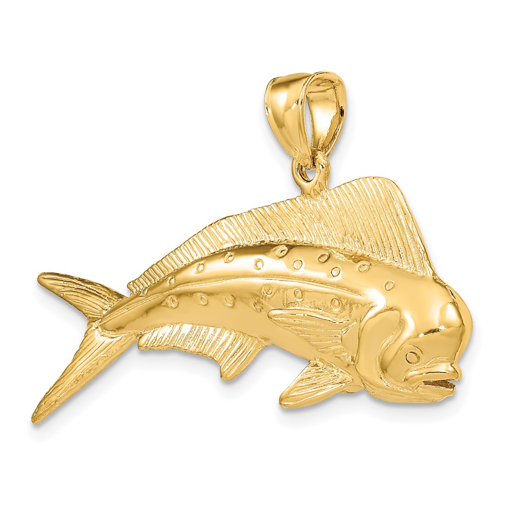 14K 3-D Male Dorado (Mahi-Mahi) Charm (K8017)