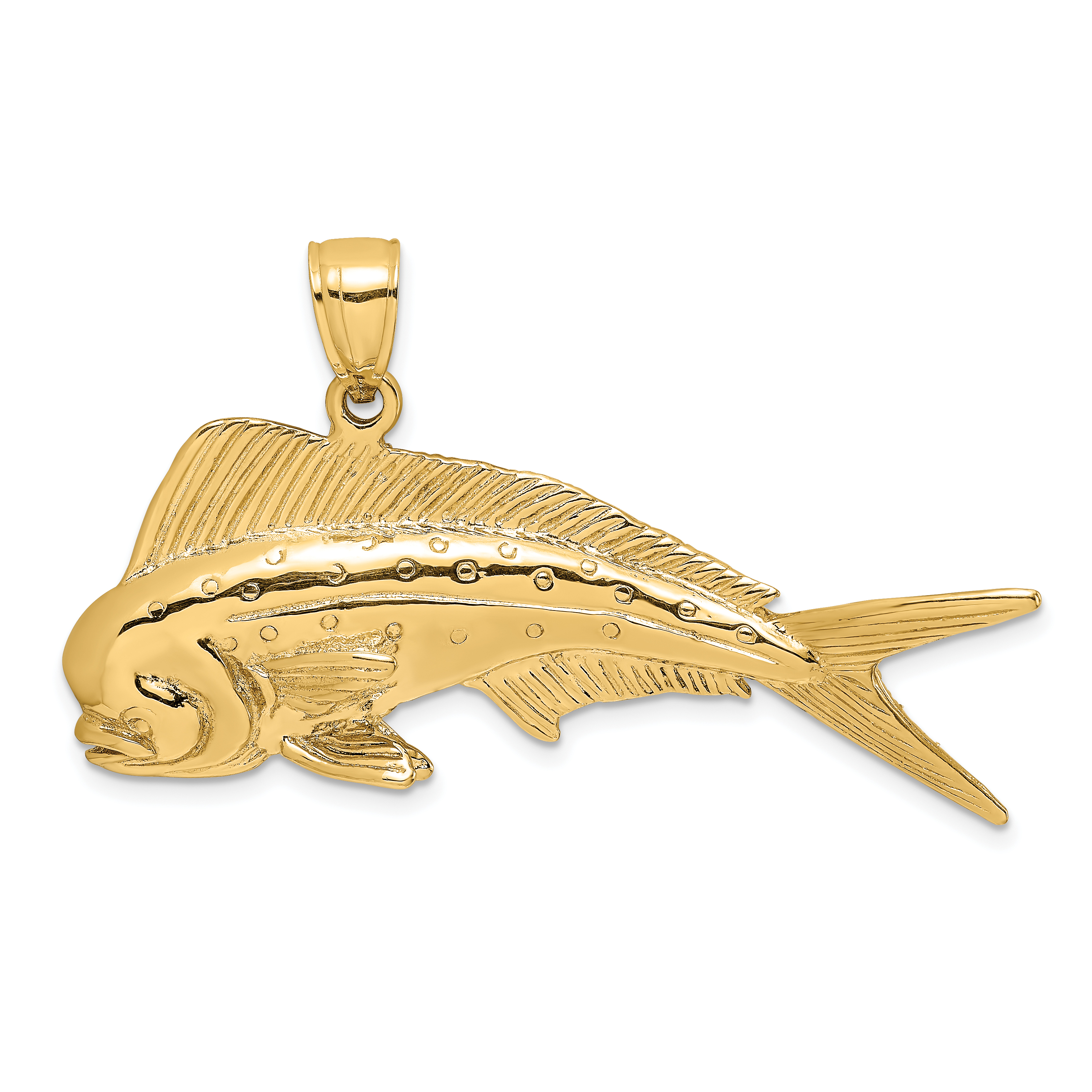 14K 3-D Male Dorado (Mahi-Mahi) Charm (K8017)