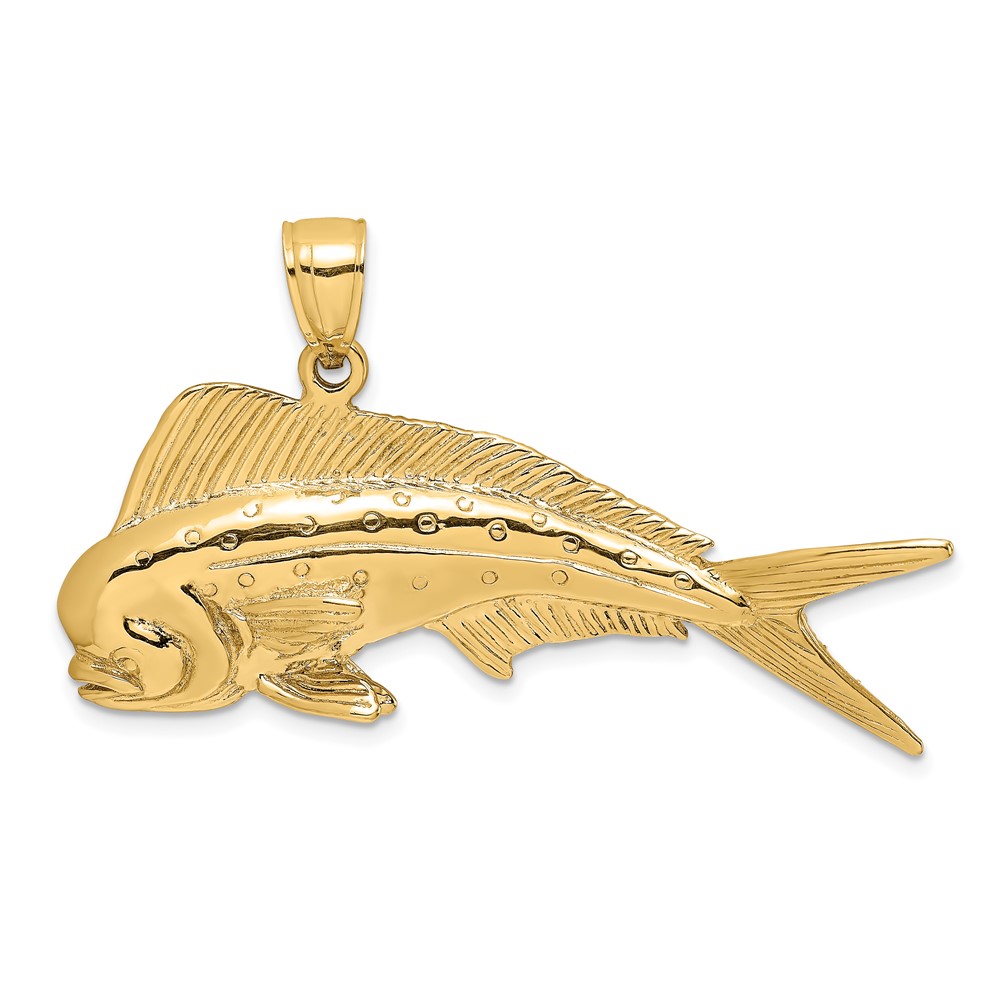 14K 3-D Male Dorado (Mahi-Mahi) Charm (K8017)