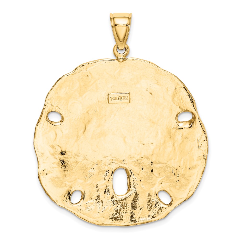 14K Polished Large Sand Dollar Charm (K8020)