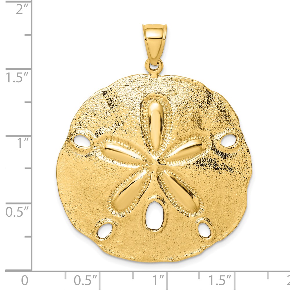14K Polished Large Sand Dollar Charm (K8020)
