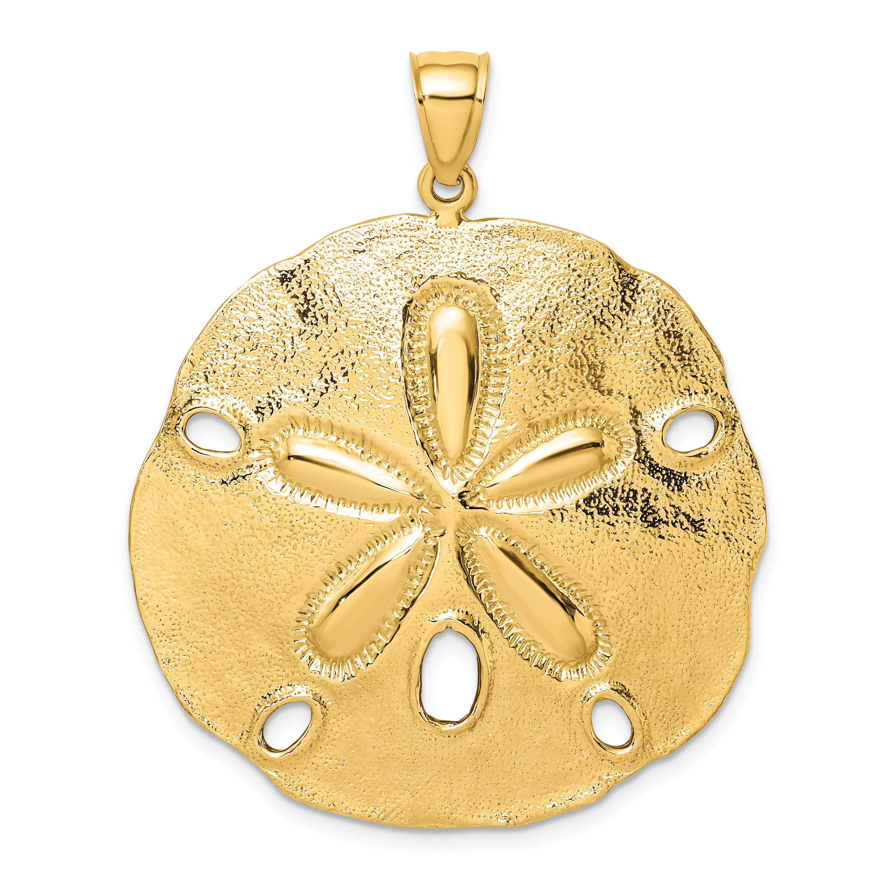 14K Polished Large Sand Dollar Charm (K8020)