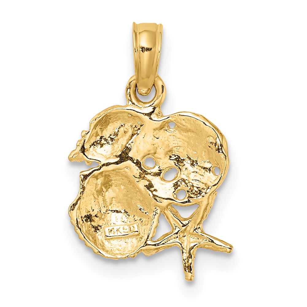 14K Four Shell Cluster Charm (K8028)
