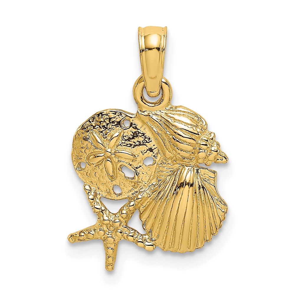 14K Four Shell Cluster Charm (K8028)