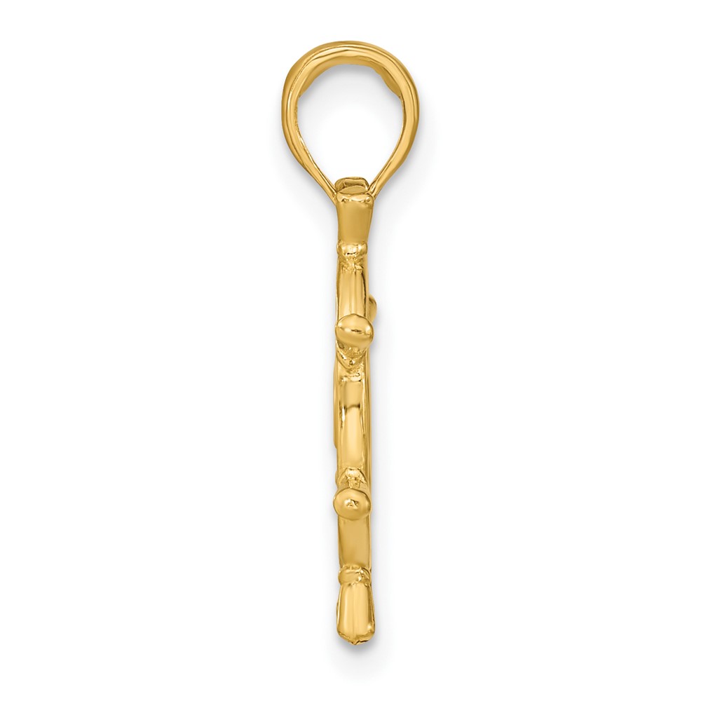 14K 3-D Ships Wheel Charm (K8046)