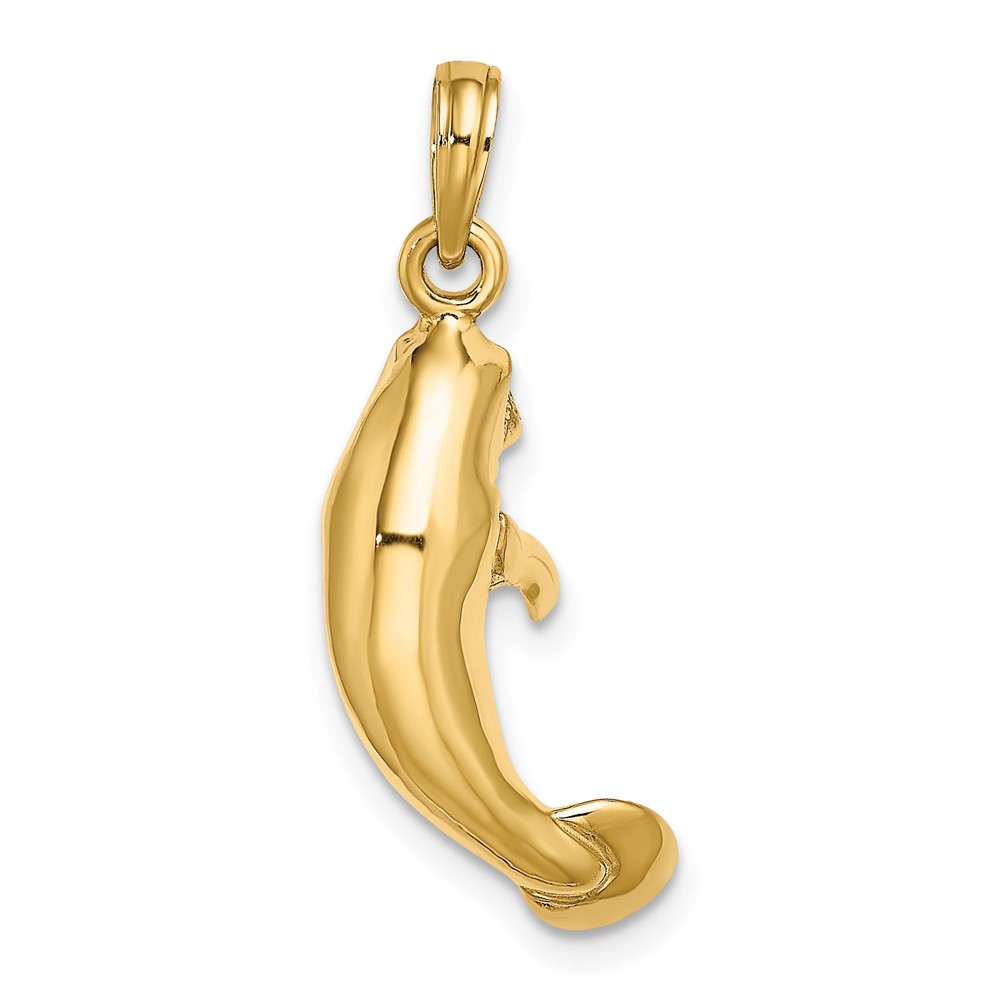 14K 3-D Polished Manatee Charm (K8050)