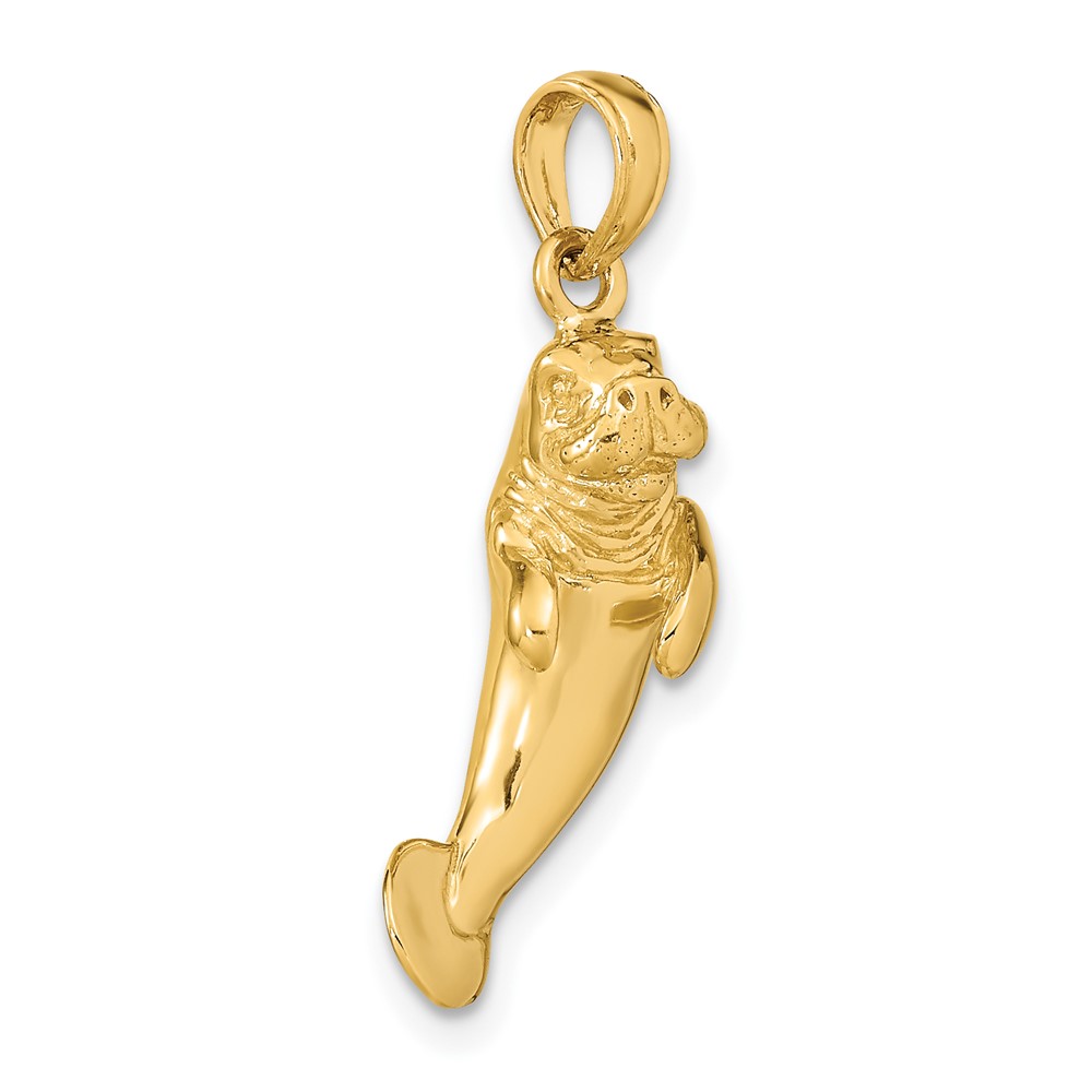 14K 3-D Polished Manatee Charm (K8050)