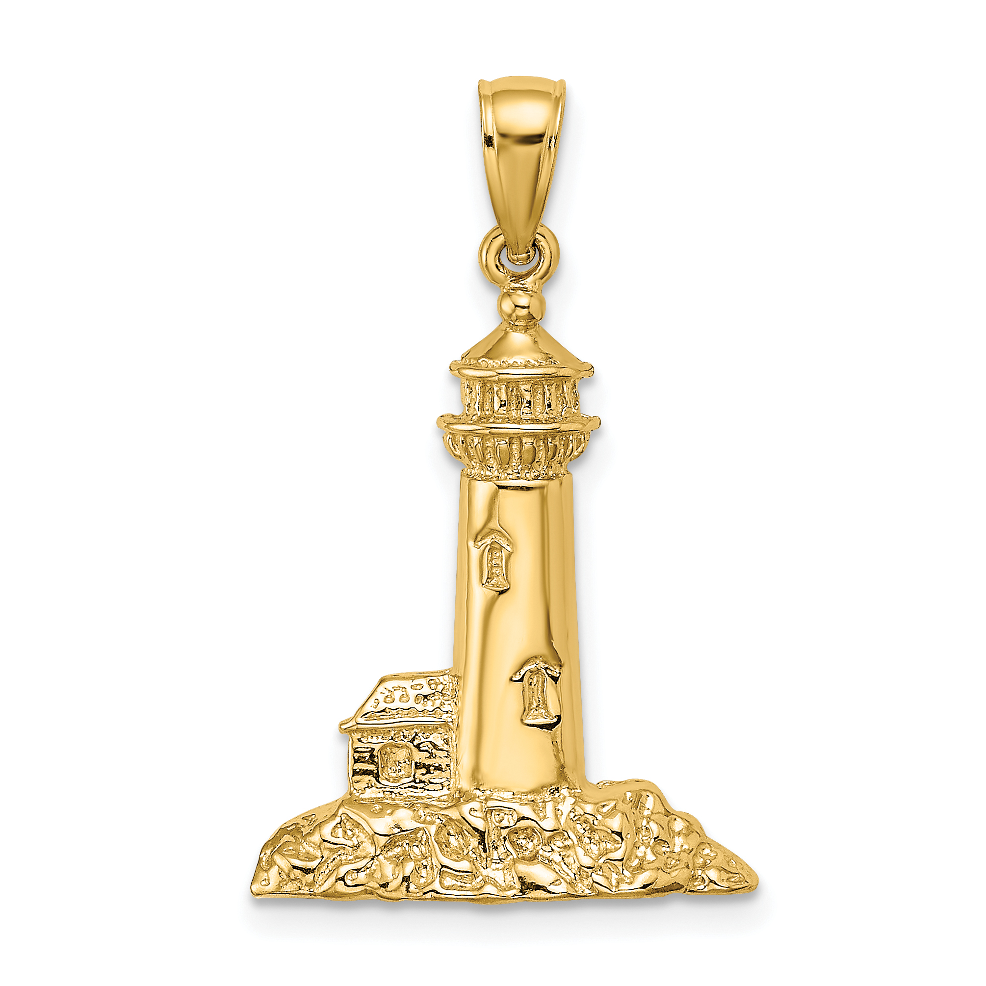 14K Polished Lighthouse Charm (K8051)