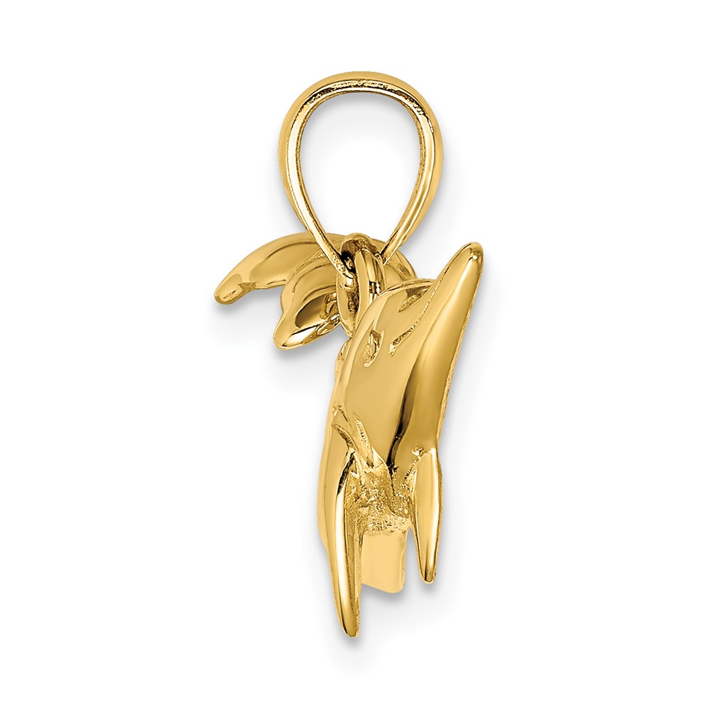 14K Polished Dolphin Charm (K8054)