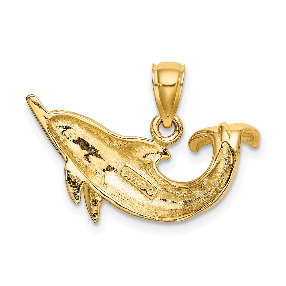 14K Polished Dolphin Charm (K8054)