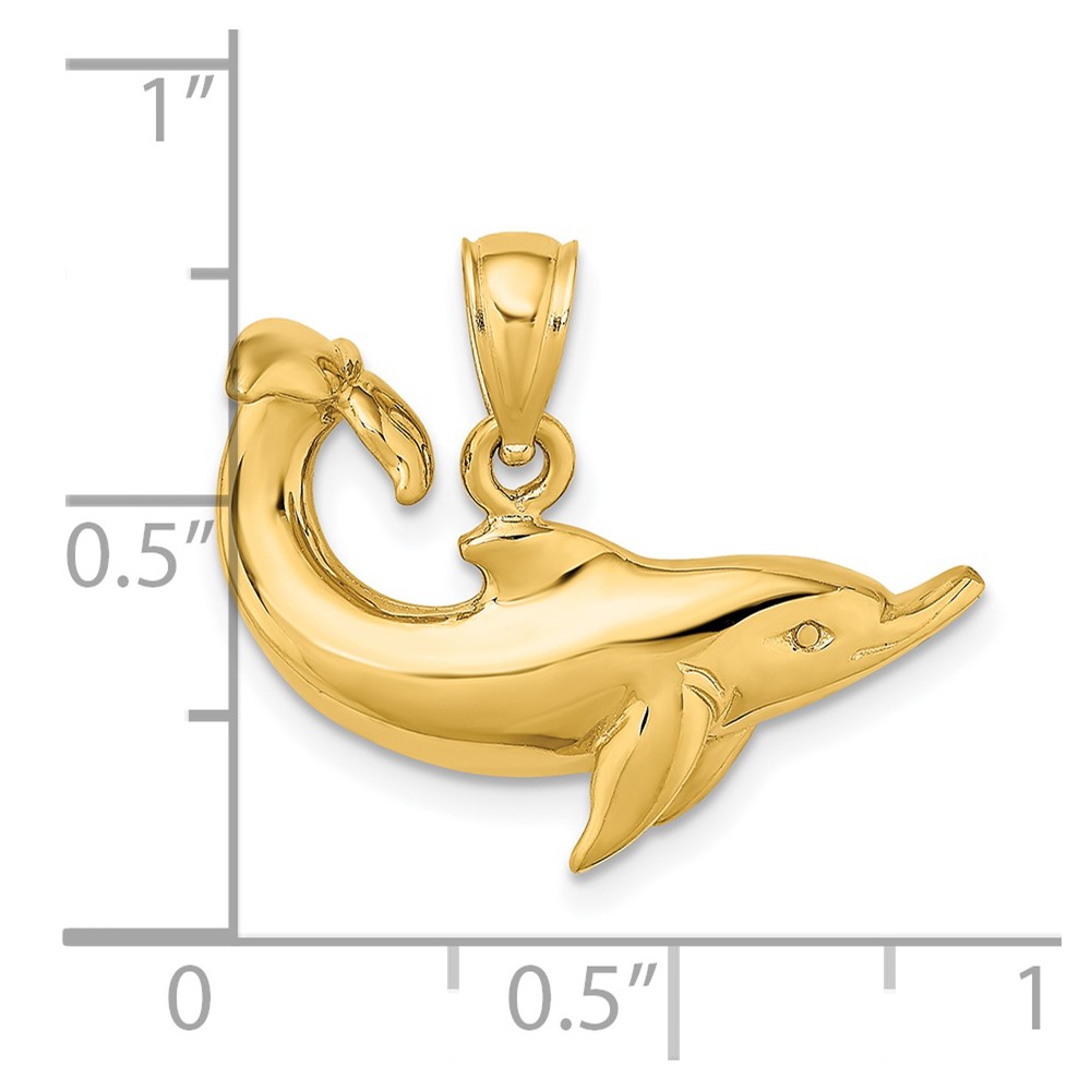 14K Polished Dolphin Charm (K8054)
