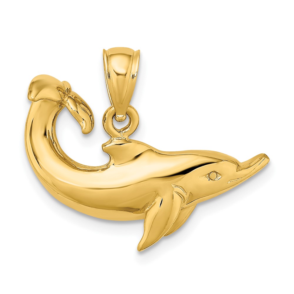 14K Polished Dolphin Charm (K8054)
