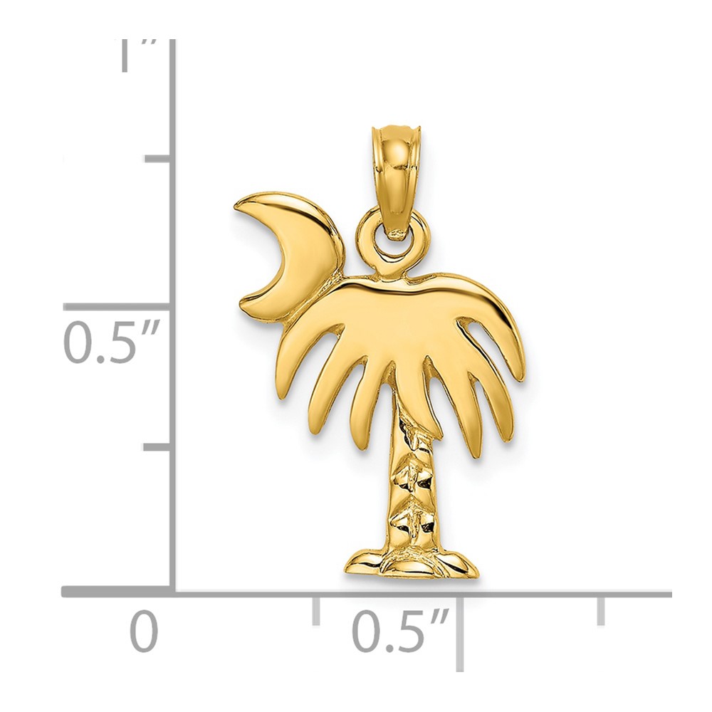 14K Polished Charleston Palm Tree Charm (K8059)