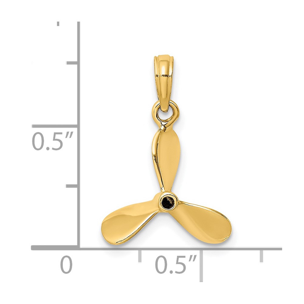 14K 3-D w/ 3 Blades Propeller Charm (K8064)