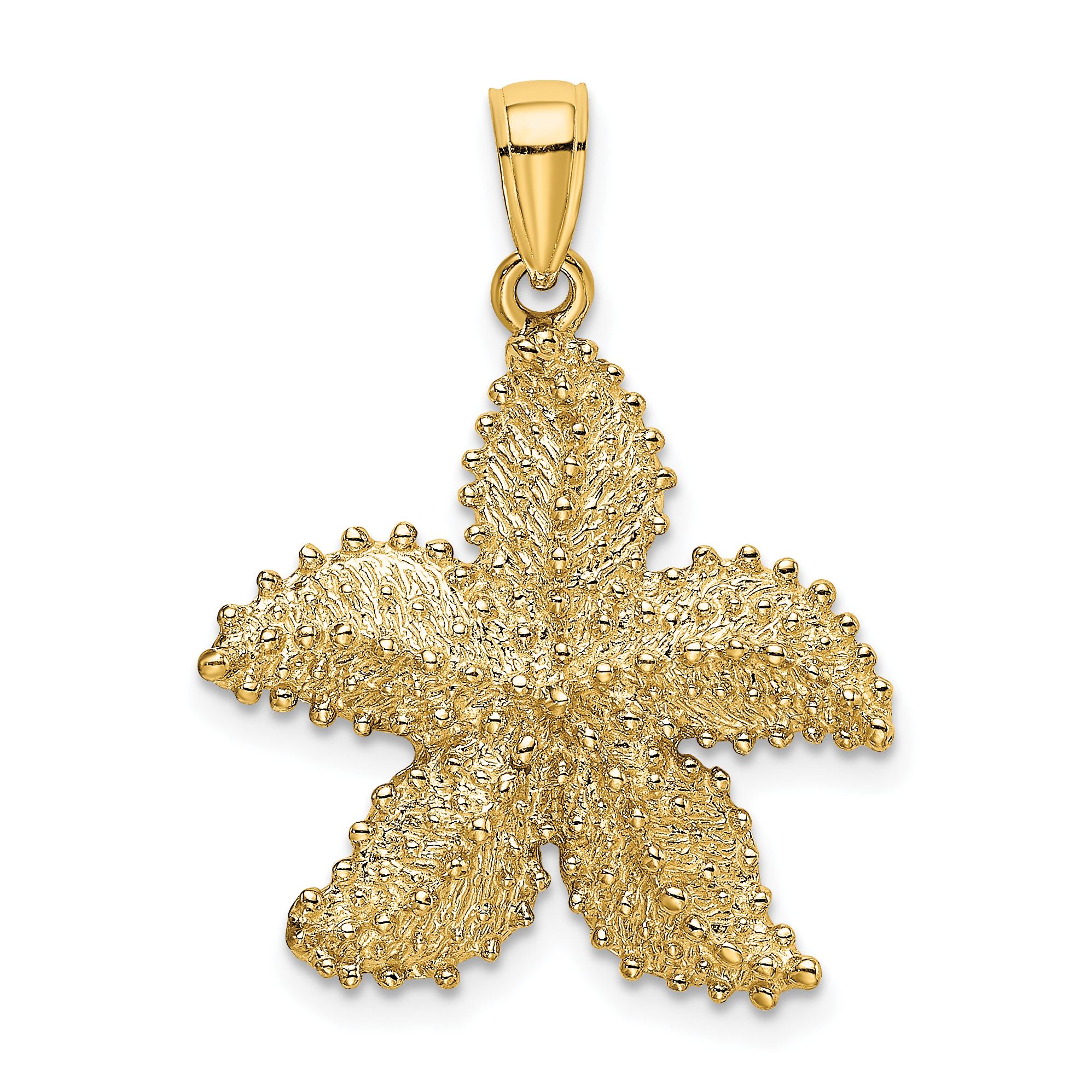 14K Textured Starfish Charm K8066