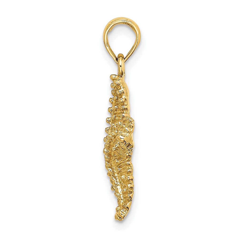 14K Beaded Textured Starfish Charm (K8070)
