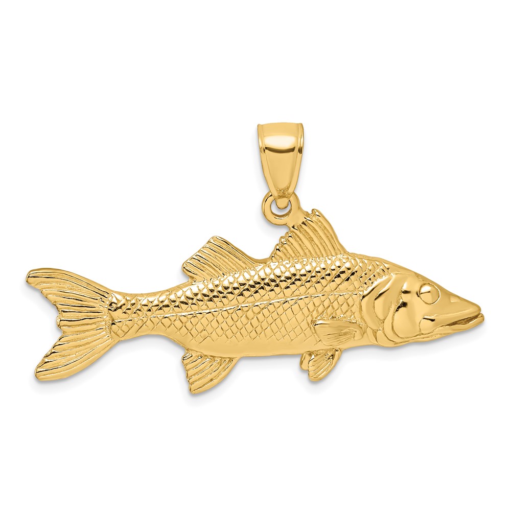 14K 3-D Snook Fish Charm (K8118)