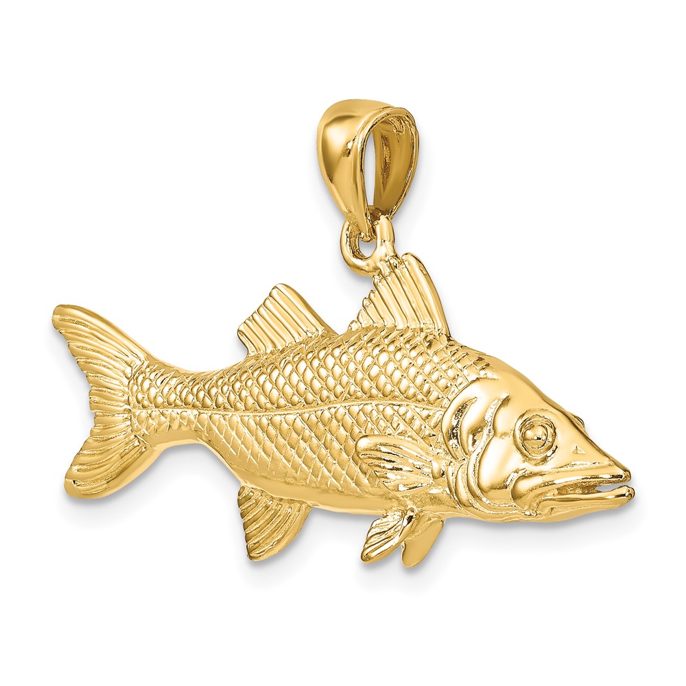 14K 3-D Snook Fish Charm (K8118)