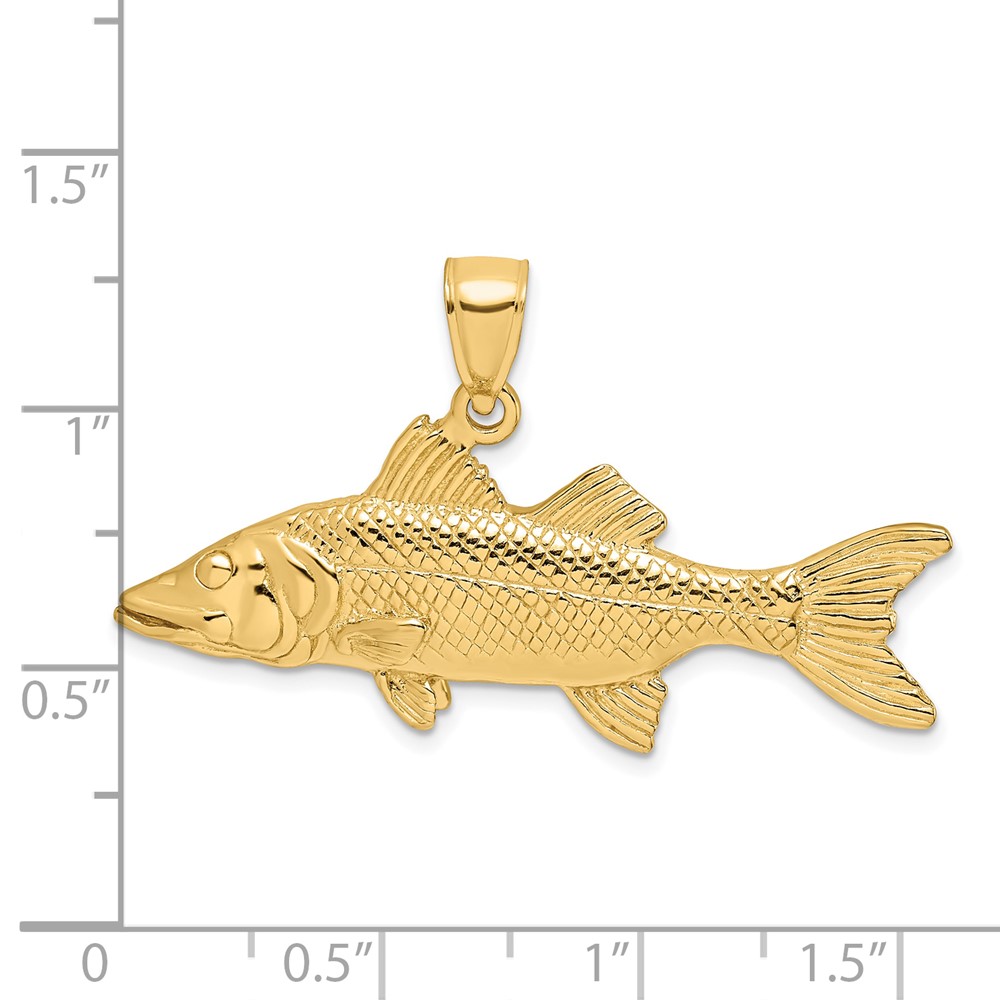 14K 3-D Snook Fish Charm (K8118)