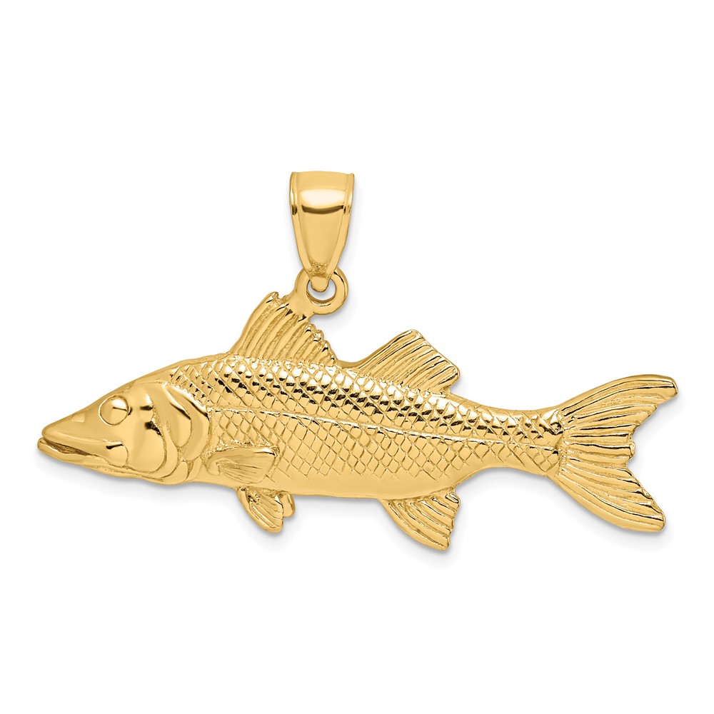 14K 3-D Snook Fish Charm (K8118)