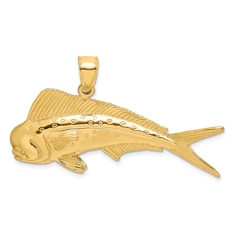 14K 2-D Male Dorado (Mahi-Mahi) Charm (K8119)