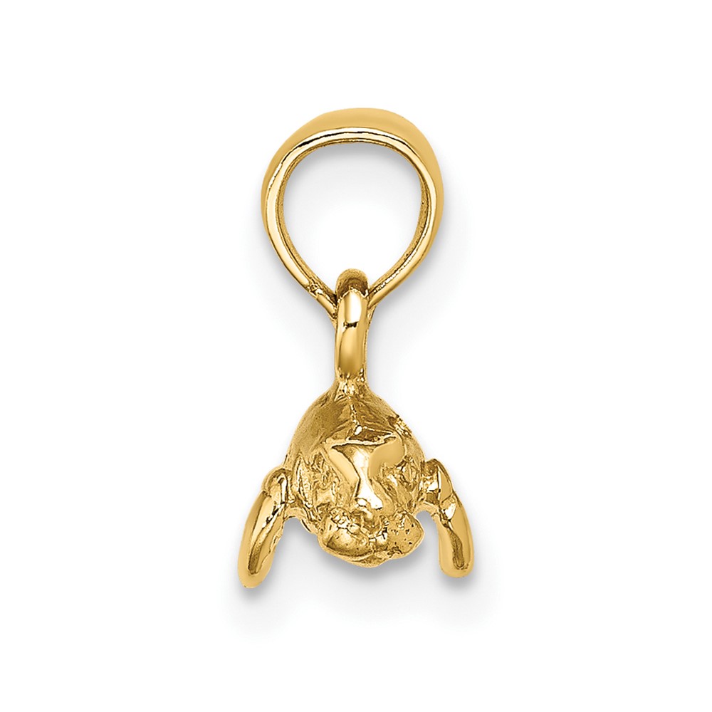 14K 3-D Polished Mini Manatee Charm (K8145)