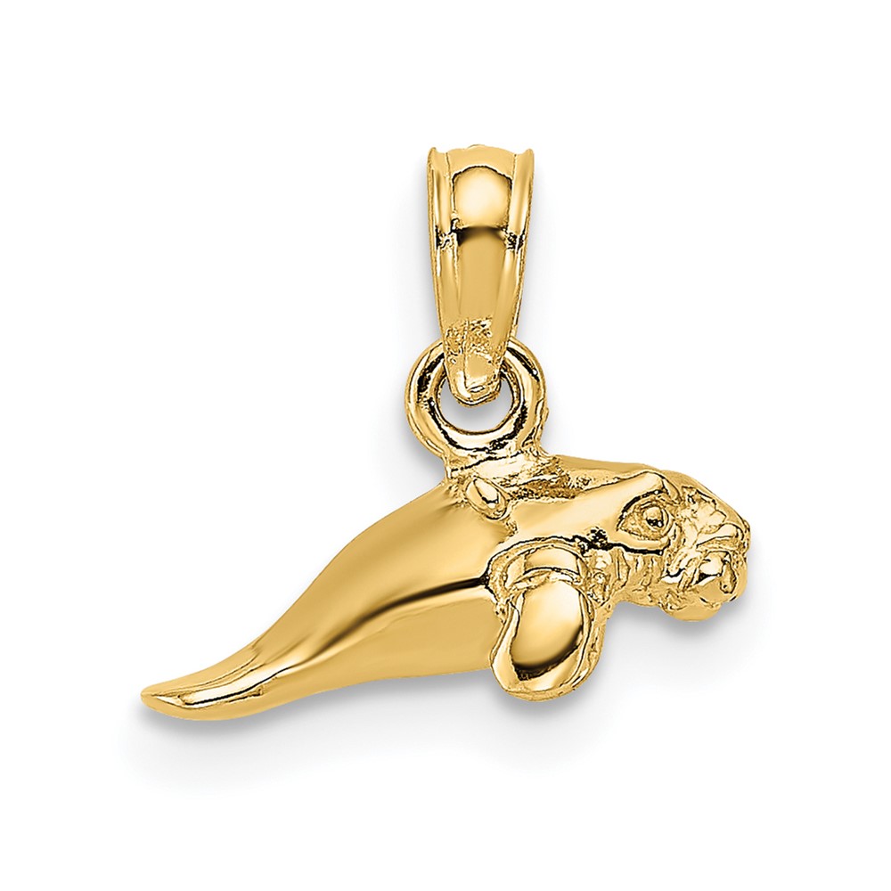 14K 3-D Polished Mini Manatee Charm (K8145)