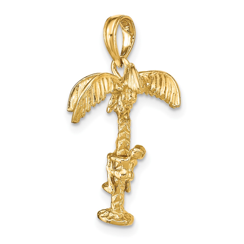 14K 3-D Palm Tree W/Moveable Man Charm (K8146)