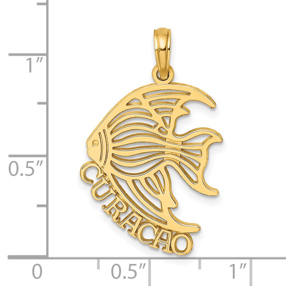 14K Polished CURACAO Under Angelfish Charm (K8186)