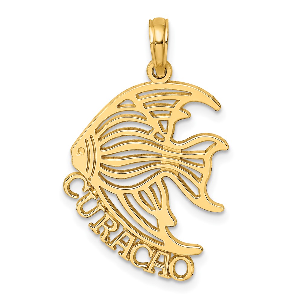 14K Polished CURACAO Under Angelfish Charm (K8186)