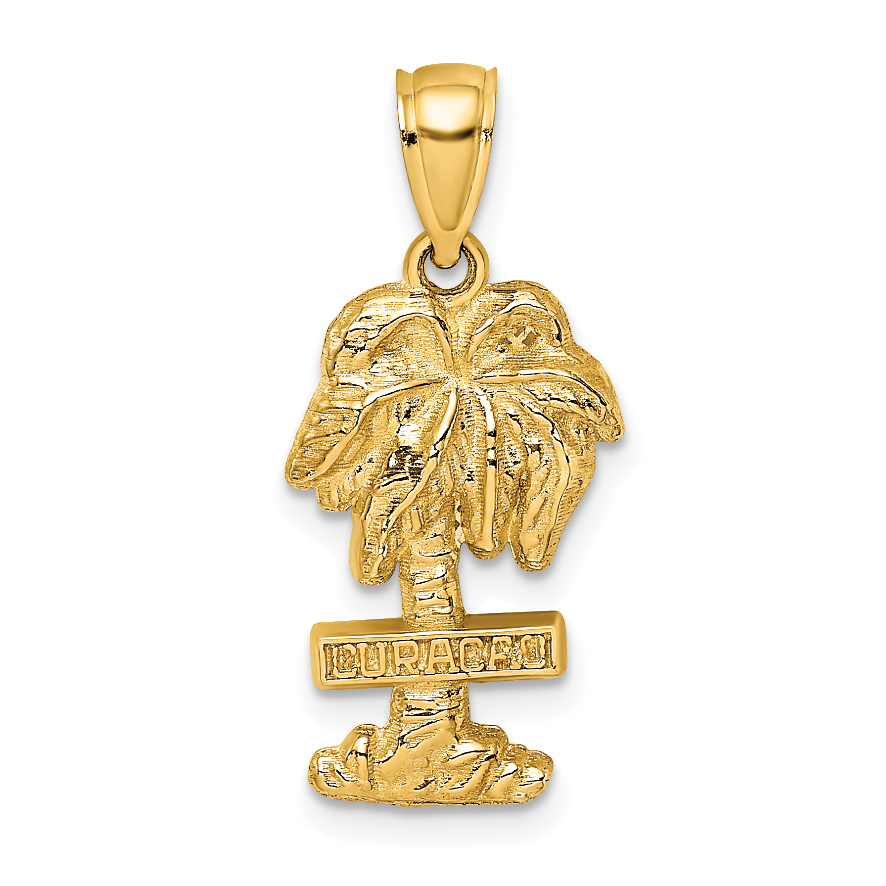 14K 2-D CURACAO On Palm Tree Charm (K8203)