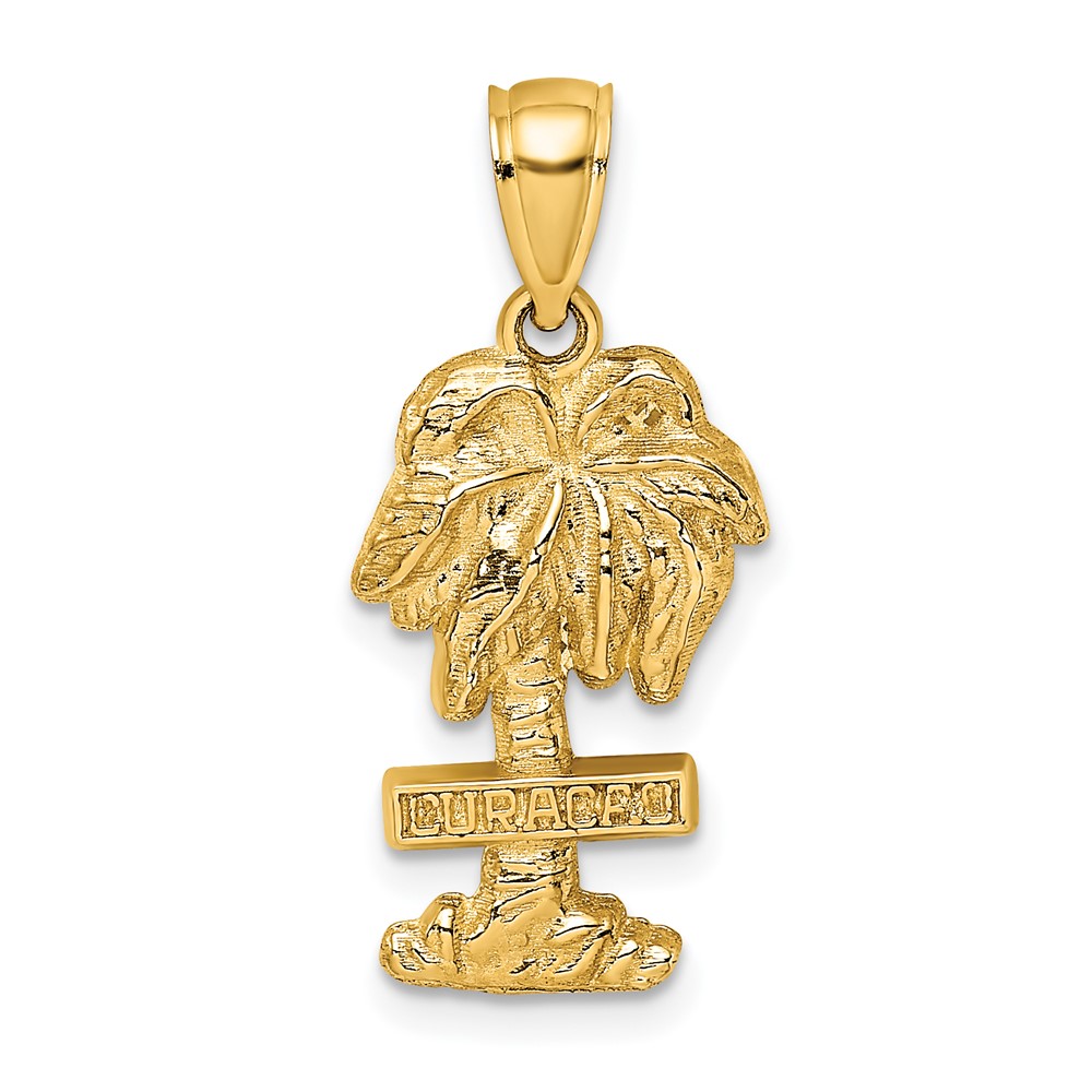 14K 2-D CURACAO On Palm Tree Charm (K8203)
