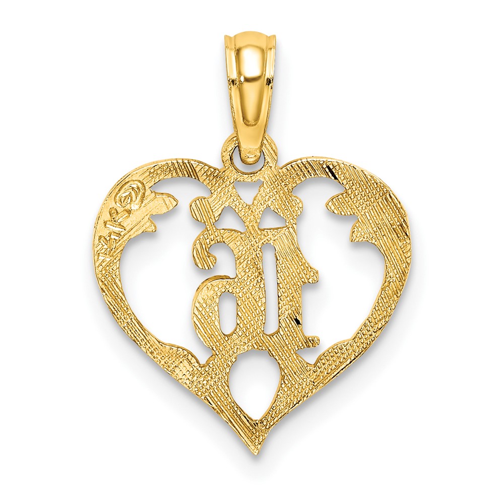 14K 16  Inside Heart Charm (K8285)