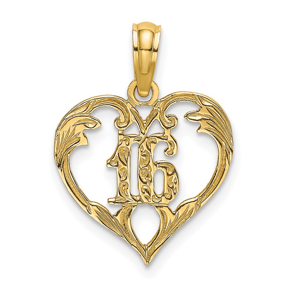 14K 16  Inside Heart Charm (K8285)