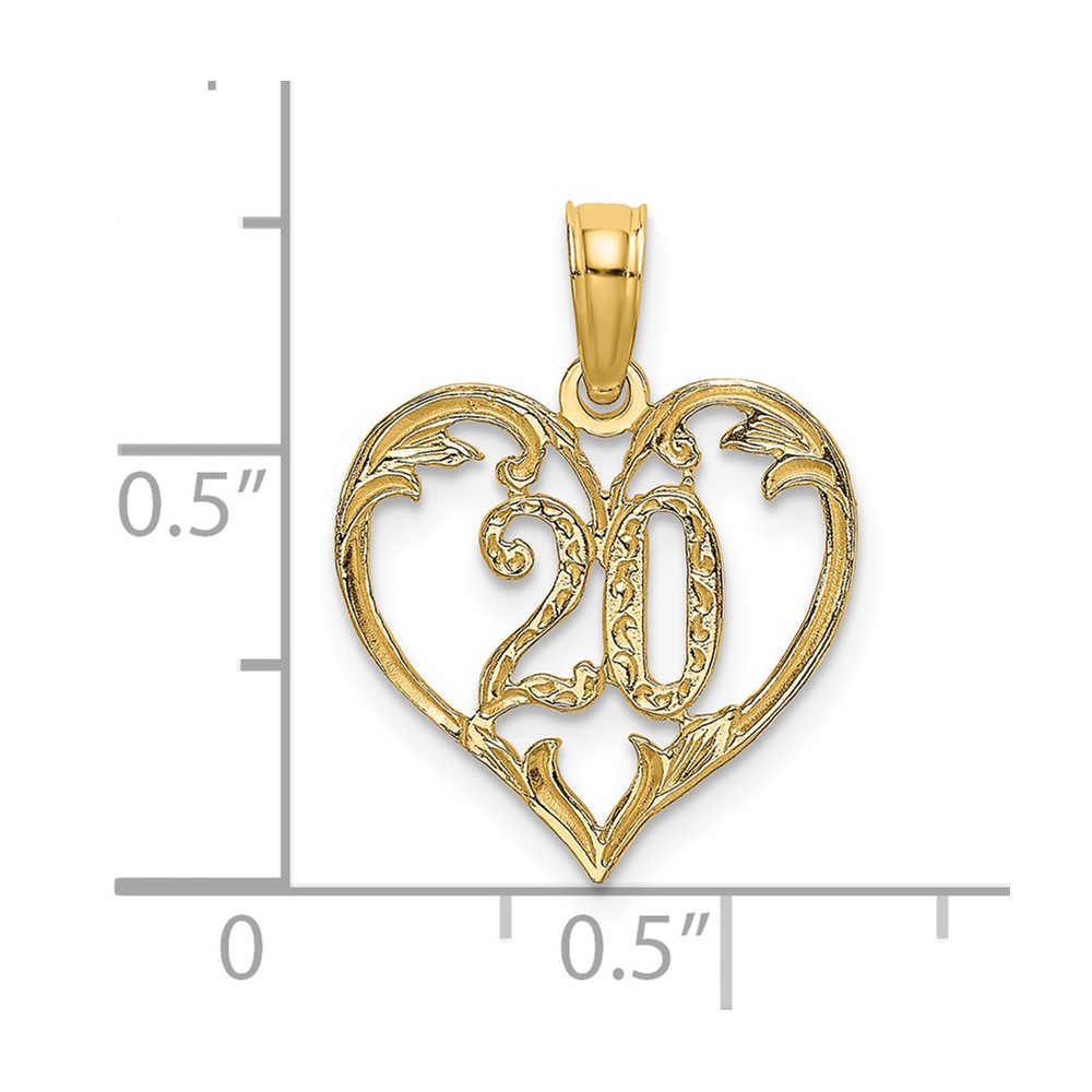 14K 20 In Heart Charm (K8287)