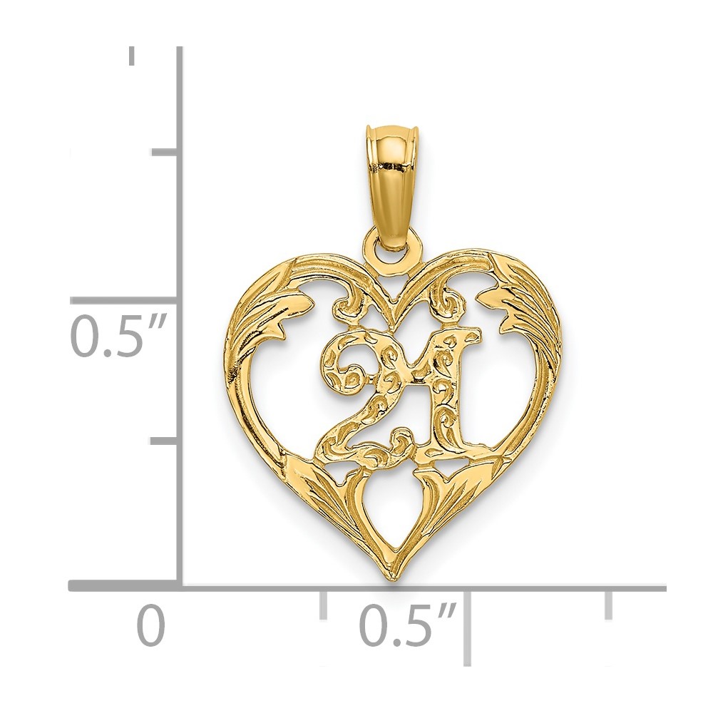 14K 21 In Heart Charm (K8288)