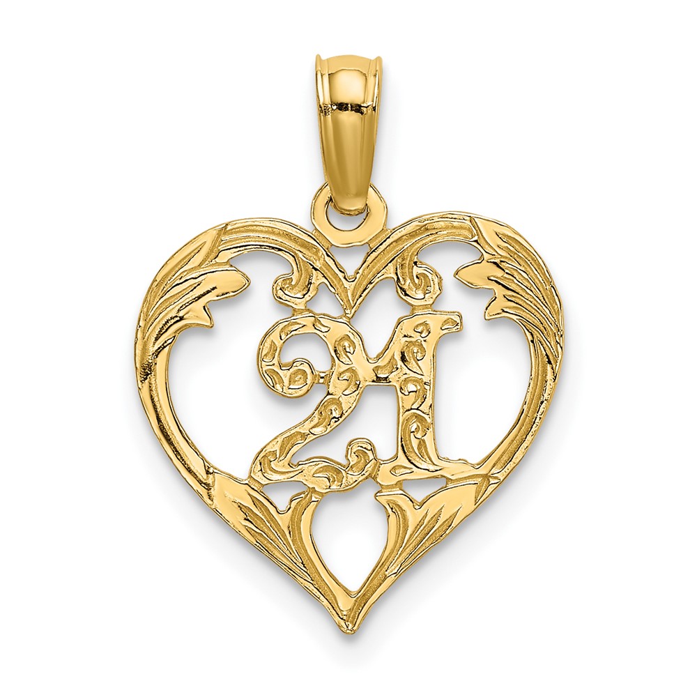 14K 21 In Heart Charm (K8288)