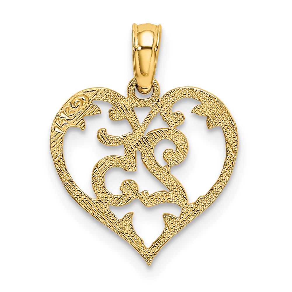 14K 25 In Heart Charm (K8290)