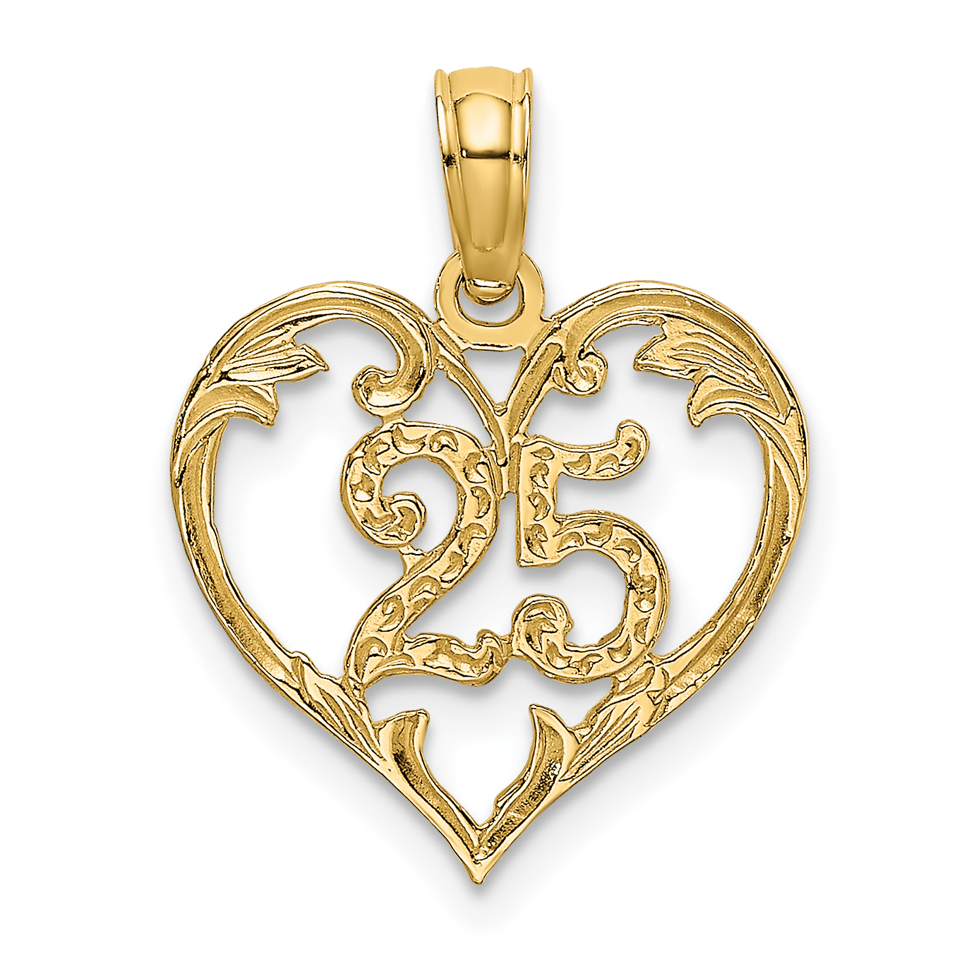 14K 25 In Heart Charm (K8290)