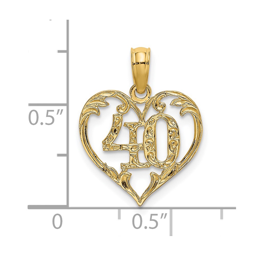 14K 40 In Heart Charm (K8292)