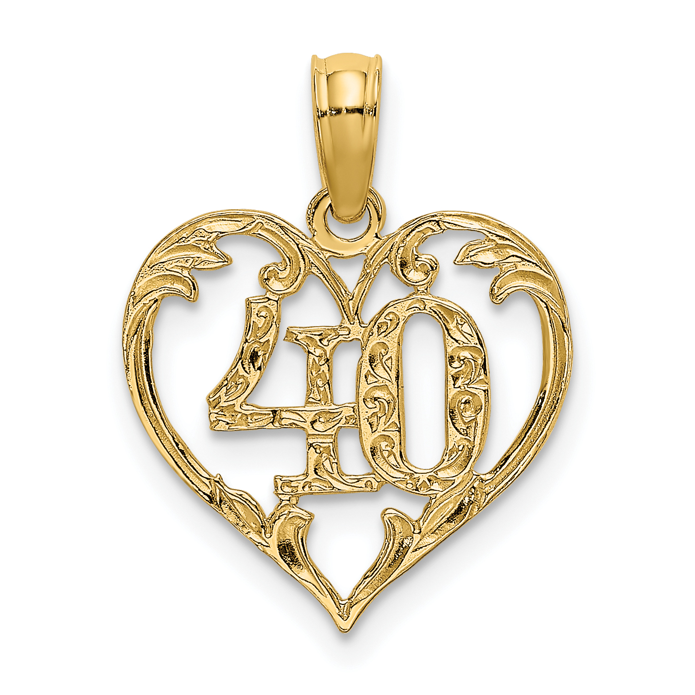 14K 40 In Heart Charm (K8292)