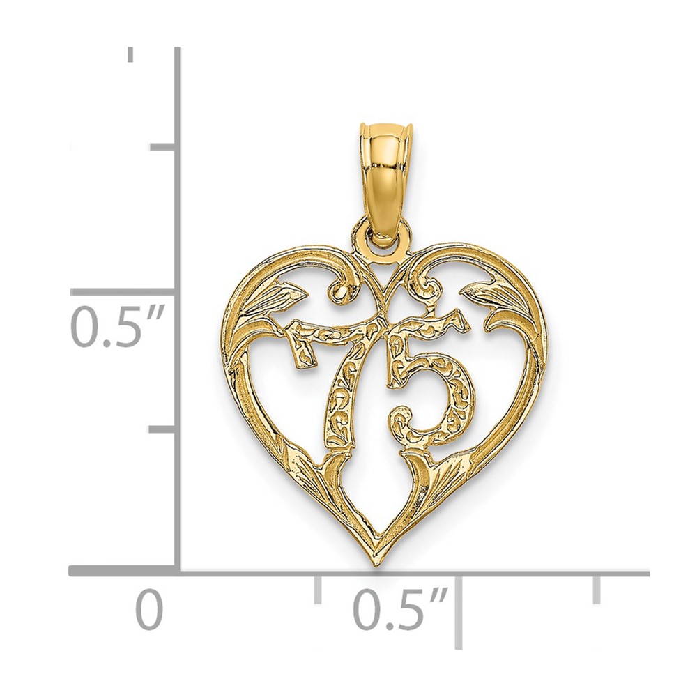 14K 75 In Heart Charm (K8295)