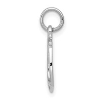 14K White Gold Solid Polished Horseshoe Charm view 2