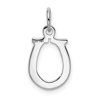 14K White Gold Solid Polished Horseshoe Charm view 3