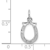 14K White Gold Solid Polished Horseshoe Charm view 4
