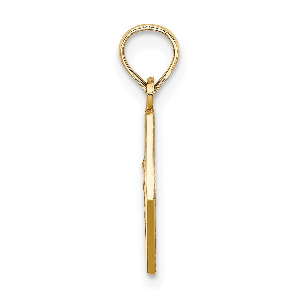 14K Caduceus Textured Back Medical Charm (K8314)