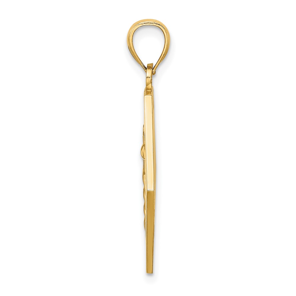 14K Textured Back Caduceus Medical Disc (K8315)